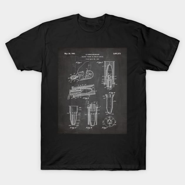 Whisky Pourer Patent - Whisky Art - Black Chalkboard T-Shirt by patentpress